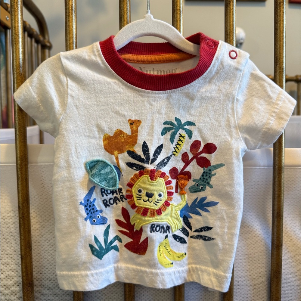 Kids White Animal Print T-Shirt